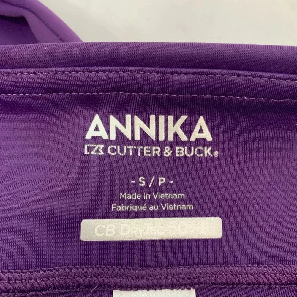 Annika Dry Tech UPF 50 Pants Woman Small Purple Pull On Pockets Golf Travel Work